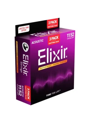 Víkendová Akce Elixir NANOWEB Acoustic 16568 (011-052) 3-pack