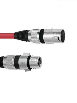 Kabel mikrofonní XLR-XLR 3pin, délka 1m, červený Akce