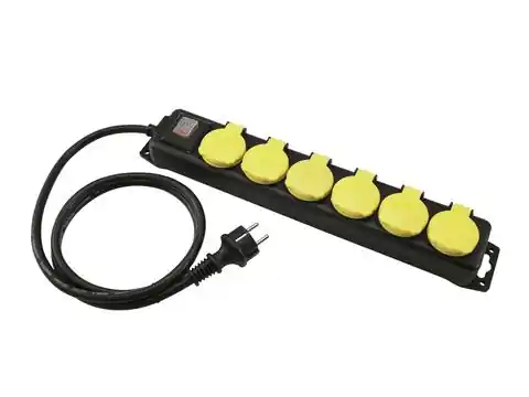 Rychlé Dodání Eurolite napájecí rozvaděč s vypínačem, 6 zásuvek, IP44, černý, 10 m