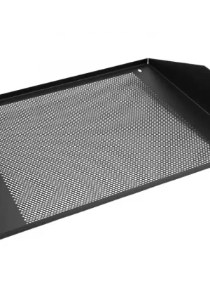 Racková polička 2U s ventilačními otvory, černá Novinka