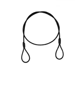 Ocelové jistící lanko 4 mm x 900 mm (SC), černé bez karabiny Akční Cena