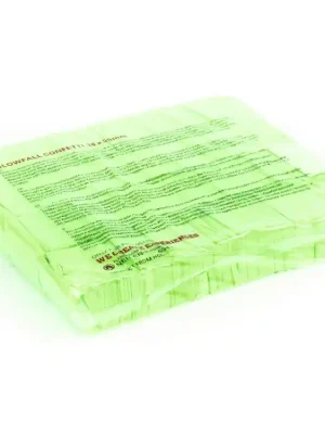 Tcm Fx pomalu padající obdélníkové konfety 55x18mm, neonové-zelené, UV Novinka