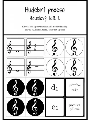 Doprava Zdarma Hudební pexeso - Houslový klíč 1 - 72 kartiček pro zábavnou výuku hudební nauky