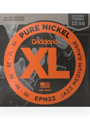 Cenová Bomba D'Addario EPN22 Pure Nickel Electric Guitar Strings, Jazz Medium, 13-55