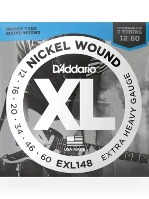 D'Addario EXL148 Nickel Wound Electric Guitar Strings, Extra-Heavy, 12-60 Vrácení Zdarma