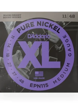D'Addario EPN115 Pure Nickel Electric Guitar Strings, Blues/Jazz Rock, 11-48 Ihned K Objednání