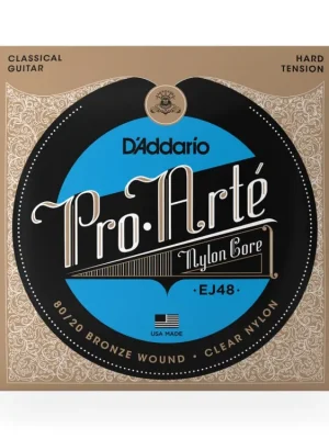 Výprodej D'Addario EJ48 80/20 Bronze Pro-Arte Nylon Classical Guitar Strings, Hard Tension
