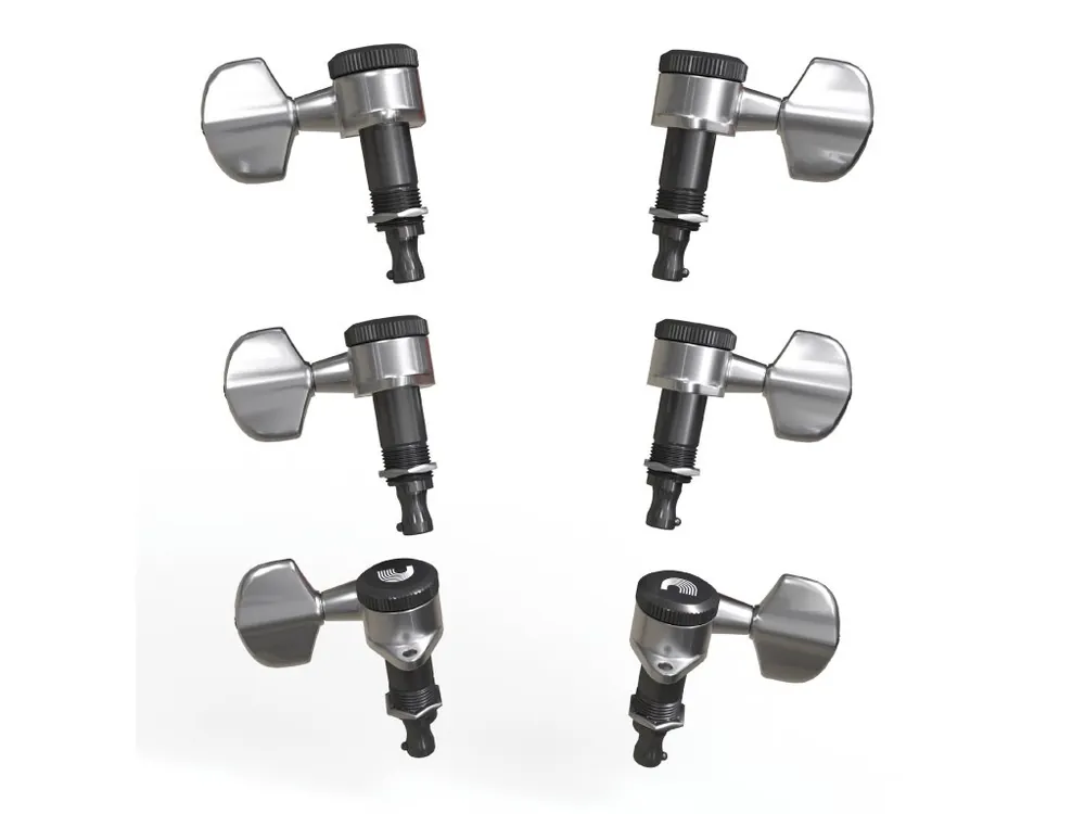 Levný D'Addario Auto-Trim Locking Tuning Machines, 3 + 3 Setup, Chrome