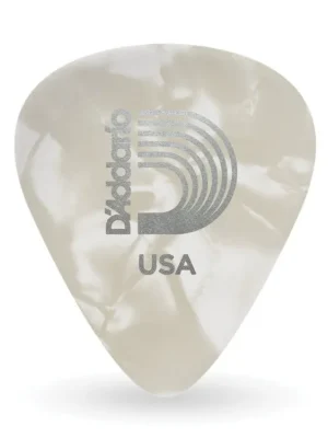 D'Addario White Pearl Celluloid Guitar Picks, 100 pack, Medium Nová Kolekce