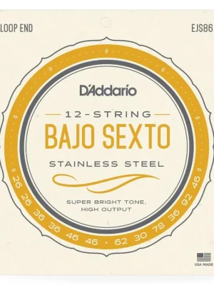 Nejlepší Volba D'Addario EJS86 Bajo Sexto Stainless Steel Strings