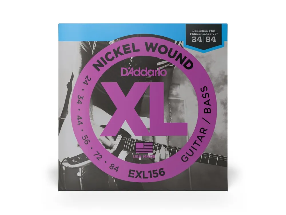 Oblíbený D'Addario EXL156 Nickel Wound Electric Guitar/Nickel Wound Bass Strings, Fender Nickel Wound Bass VI, 24-84