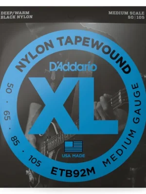 D'Addario ETB92M Tapewound Bass Guitar Strings, Medium, 50-105, Medium Scale Nejlepší Cena