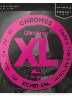 Cenová Bomba D'Addario ECB81-5SL 5-String Bass Guitar Strings, Light, 45-132, Super Long Scale