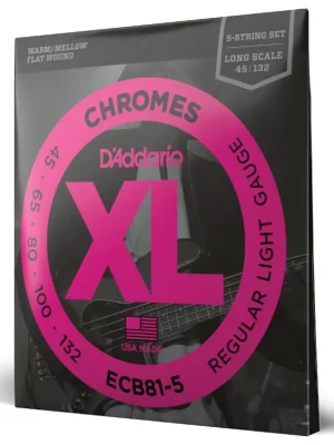 Autentický Struny pro pětistrunnou baskytaru ECB81-5 45132