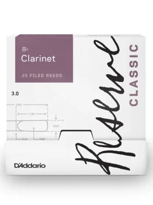 Kup Teď D'Addario Reserve Classic Bb Clarinet Reeds, Strength 3.0, 25-box