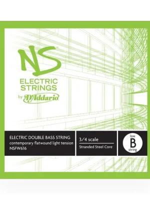 D'Addario NS Electric Contemporary Bass Single Low B String, 3/4 Scale, Light Tension Vysoce Kvalitní