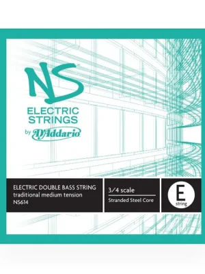 D'Addario NS Electric Traditional Bass Single E String, 3/4 Scale, Medium Tension Časově Omezené