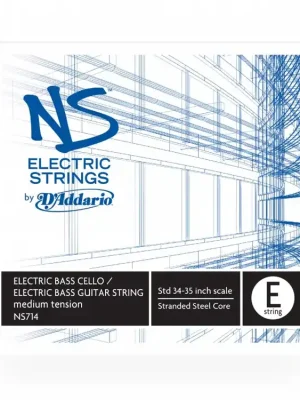 D'Addario NS Electric Bass/Cello Single E String, 4/4 Scale, Medium Tension Finální Výprodej