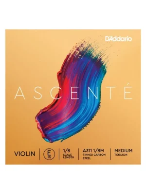 D'Addario Ascenté Violin E String, 1/8 Scale, Medium Tension Zlevněný
