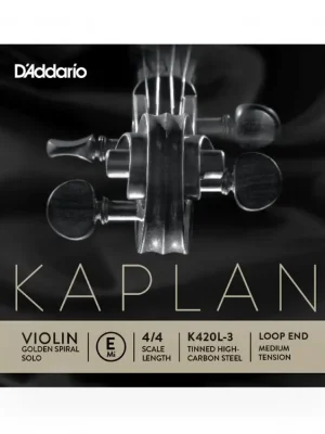 Cenová Bomba D'Addario Kaplan Golden Spiral Solo Loop End Violin Single E String, 4/4 Scale, Medium Tension
