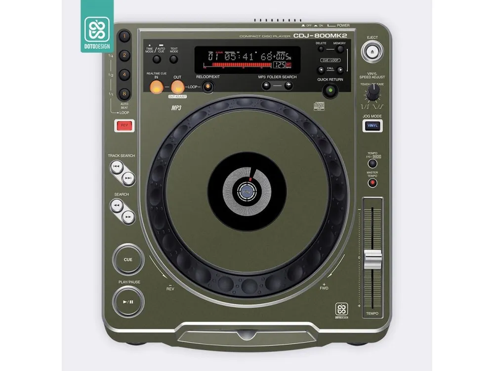 Skin CDJ-800 MK2 FULL COLORS Army Green Nejlepší Volba