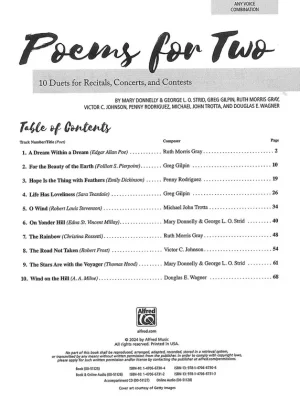 Tovární Cena Poems for Two / 10 pěveckých duet s klavírním doprovodem