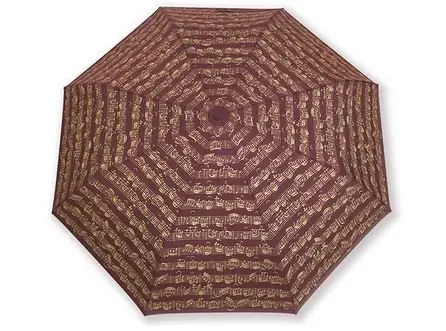 Značkový VW Skládací mini deštník - s motivem notové osnovy, vínový