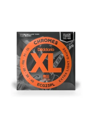 D'ADDARIO ECG23PL Extra Light, Plain Third, XL Chromes 10-48 Časově Omezené