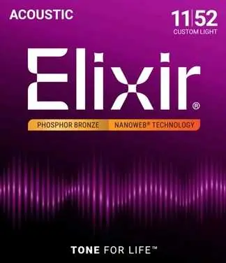 ELIXIR 16027 Phosphor Bronze Ultra Thin NANOWEB® Coating Custom Light Super Cena