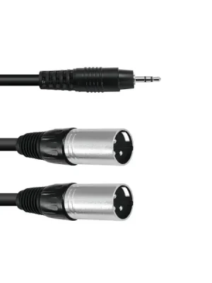 Kabel AC40-30 Jack 3,5 stereo - 2x XLR samec, 3 m Nová Kolekce