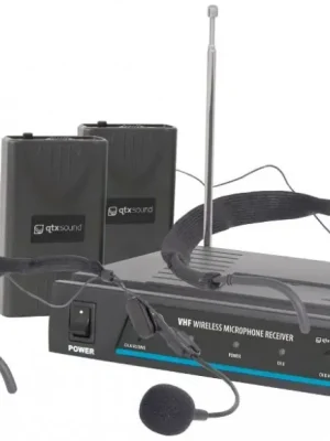 QTX VN2, 2-kanálový bezdrátový mikrofonní set 173,8 MHz / 174,8 MHz Expresní Doručení