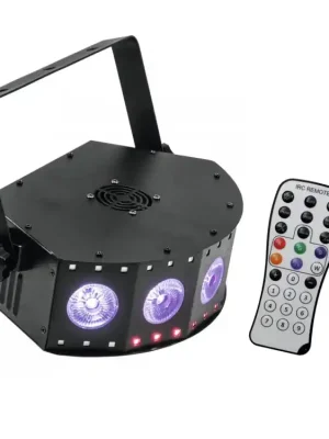 Zlevněný Eurolite LED SCY-5 Hybrid, 5x4W QCL, 30x0,2W RGB, paprskový efekt