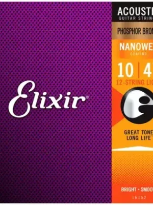 Struny kovové pro 12strunnou kytaru Elixir 16152 PB 80/20 12-Light 10/47 Cenová Bomba