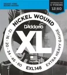 Struny pro elektrickou kytaru D'Addario EXL148 - 12/60 Vysoce Kvalitní