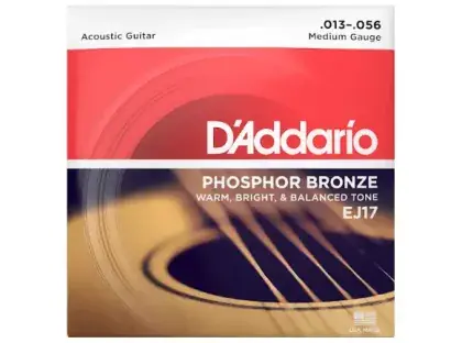 Doprava Zdarma Struny kovové pro akustickou kytaru D'Addario EJ17 Phosphor Bronze Medium 13/56