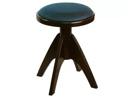 Stolička klavírní otočná Discacciati 1014G/34/85M palisandr mat/modrý semiš Omezená Nabídka