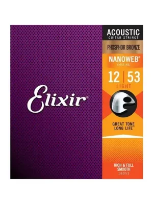 Elixir 16052 Acoustic NANOWEB Phosphor Bronze Light 012"- 053" Kup Teď