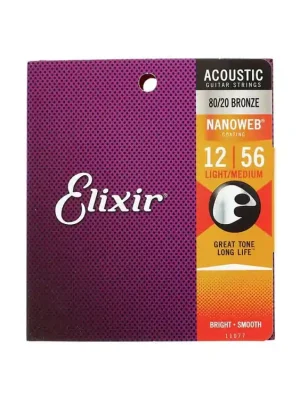 Cenový Hit Elixir 11077 Acoustic NANOWEB 80/20 Bronze Light/Medium 012"- 056"