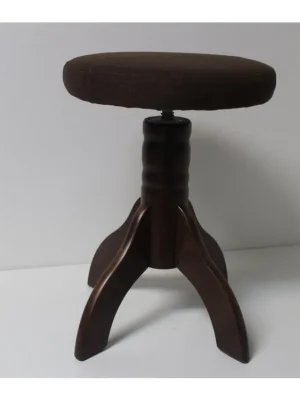 Stolička klavírní otočná tmavý ořech, sedák plyš Autentický