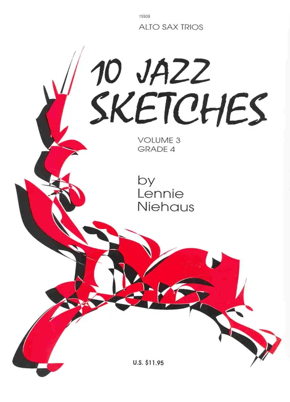 Nízká Cena 10 JAZZ SKETCHES 3 (červený sešit) by Lennie Niehaus - alto sax trios