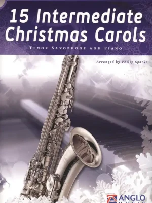 Autentický 15 Intermediate Christmas Carols + CD / tenorový saxofon a klavír