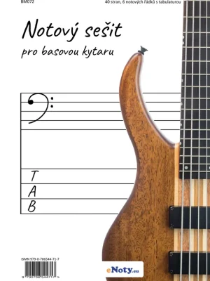 Cenový Hit Notový sešit pro basovou kytaru A4 - 40 stran, 6 notových řádků s tabulaturou