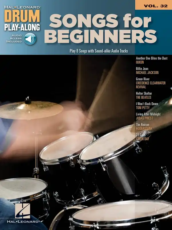 DRUM PLAY-ALONG 32 - SONGS FOR BEGINNERS + Audio Online Sleva