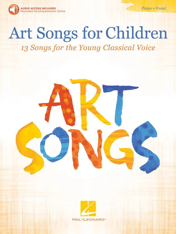 Art Songs for Children + Audio Online / 13 písní klasické hudby pro dětské zpěvákys doprovodem klavíru Nízká Cena