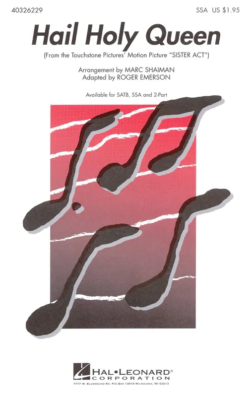Hail Holy Queen (from Sister Act) / SSA + piano/chords Značkový