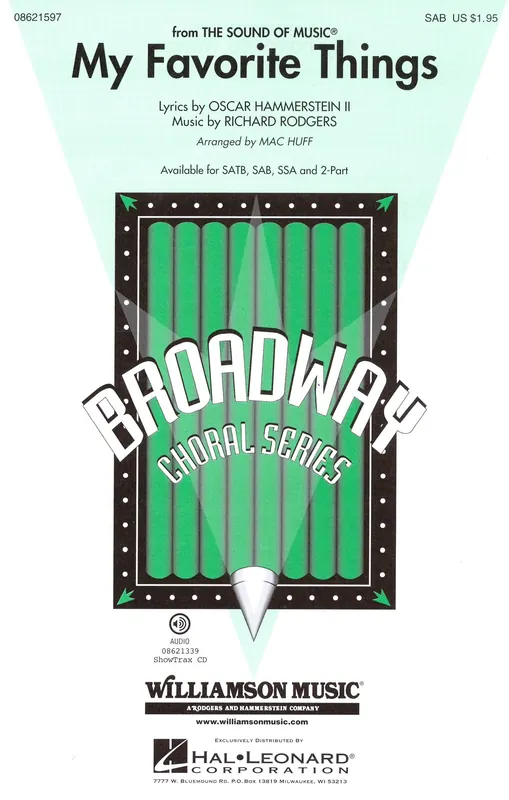 Hit Sezóny My Favorite Things (from The Sound of Music) / SAB* a klavír/akordy