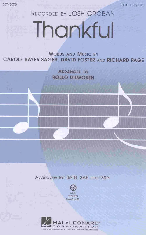 Odeslání Ihned THANKFUL/ SATB* + piano/chords