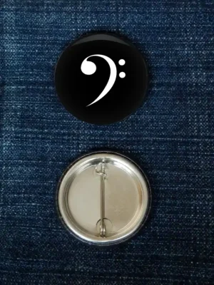 Kup Teď Placka 37 mm (odznak) - černá - BASOVÝ KLÍČ