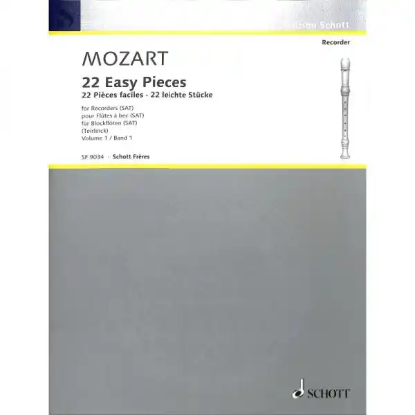 22 Easy Pieces Vol. 1 noty pro 2-4 zobcové flétny - Wolfgang Amadeus Mozart Tovární Cena
