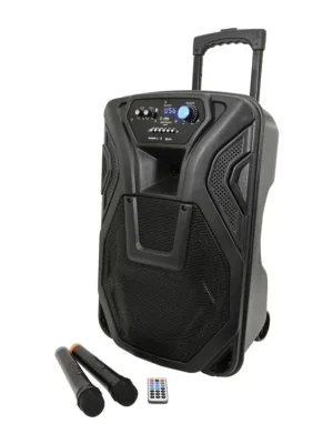 QTX BUSKER-12, mobilní 12" zvukový systém USB/SD/FM/BT/2x VHF, 80W Nová Kolekce